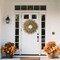 26” Fall Wreath for Front Door – Large Artificial Eucalyptus & Fern Leaves, Outdoor & Indoor Autumn Décor for Porch, Window, Farmhouse, Thanksgiving & Harvest Festival (Green-orange) 5"D x 26"W x 26"H